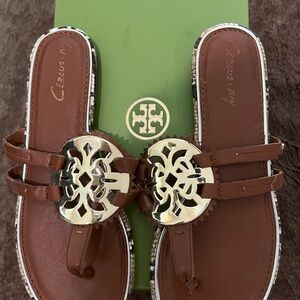 Sam Edelman Brown Sandals with Gold Accents